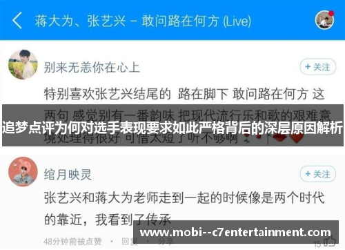 追梦点评为何对选手表现要求如此严格背后的深层原因解析